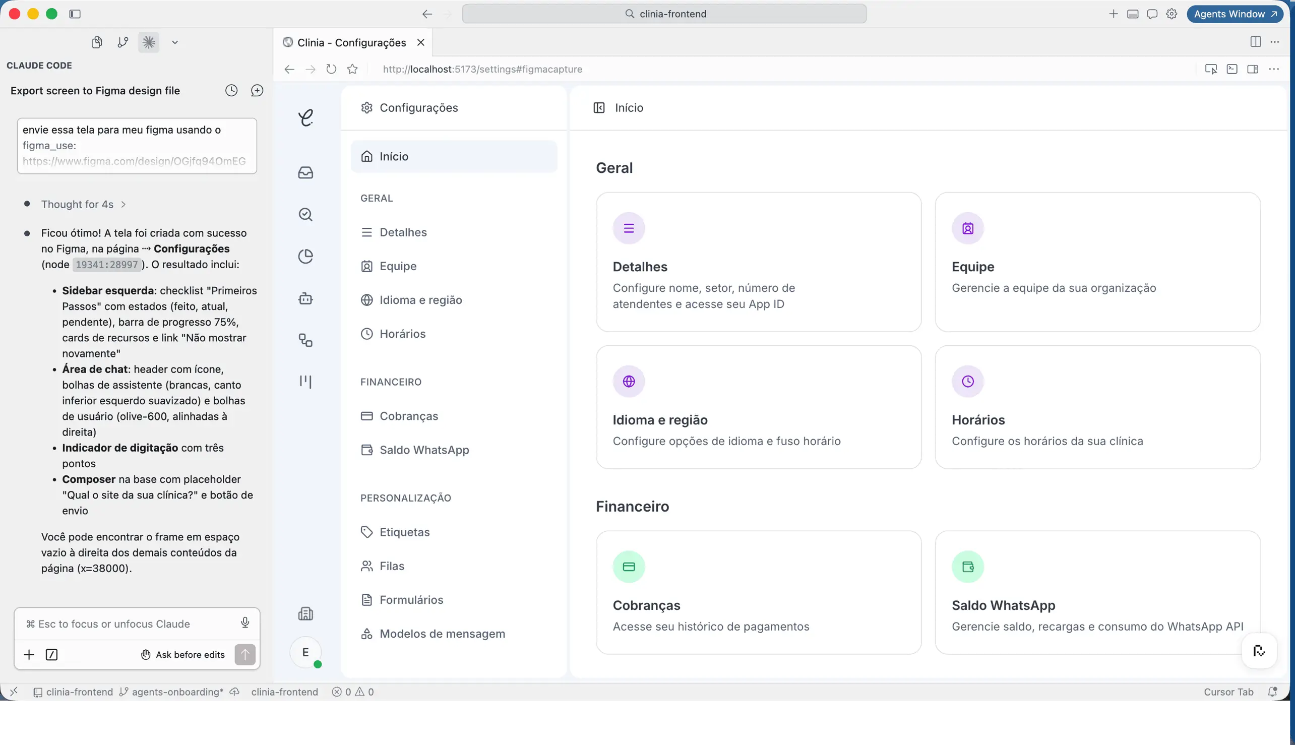 Claude, Cursor e Figma MCP aplicados na Clinia