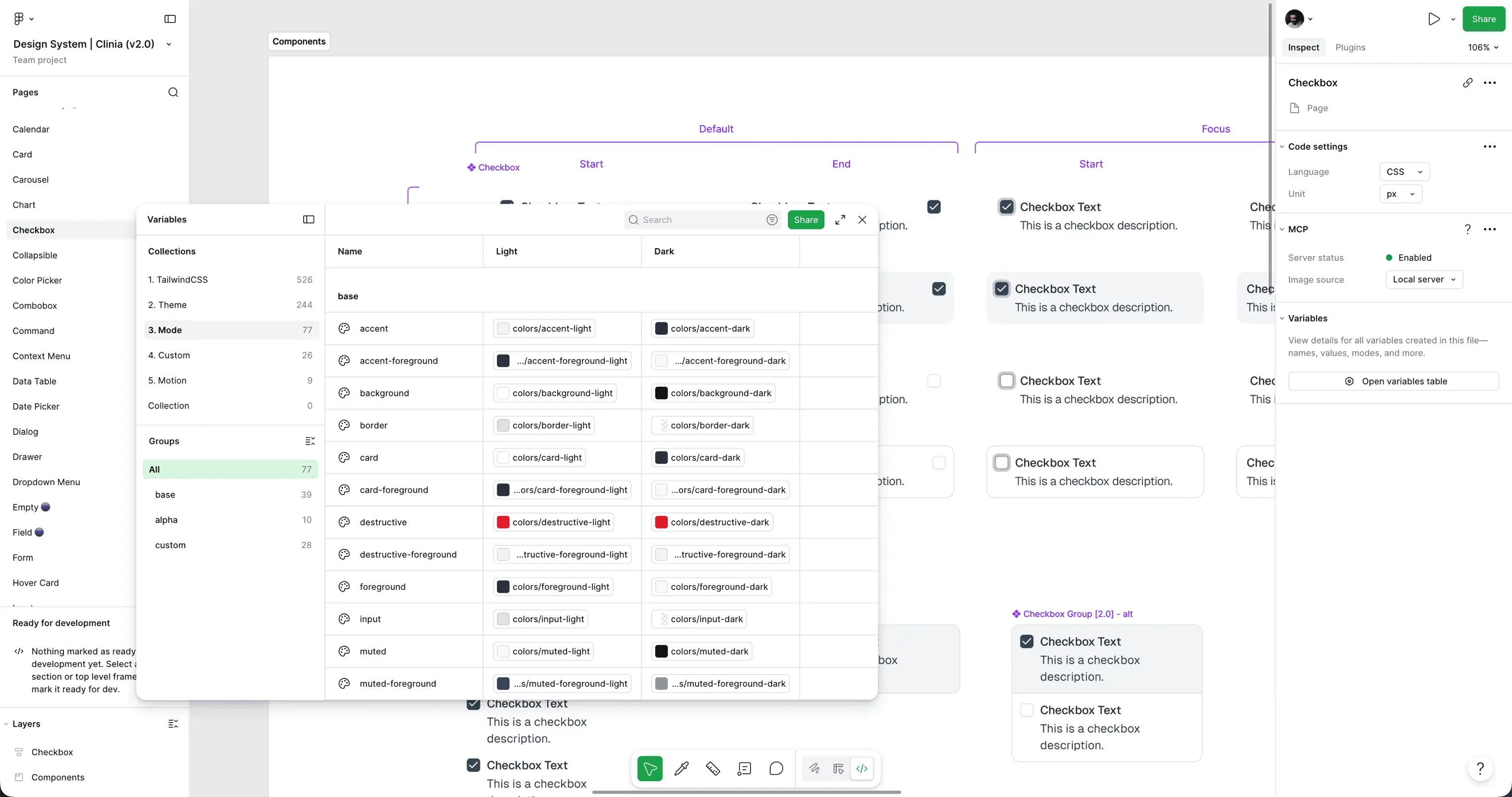 Tokens e variáveis da Clinia