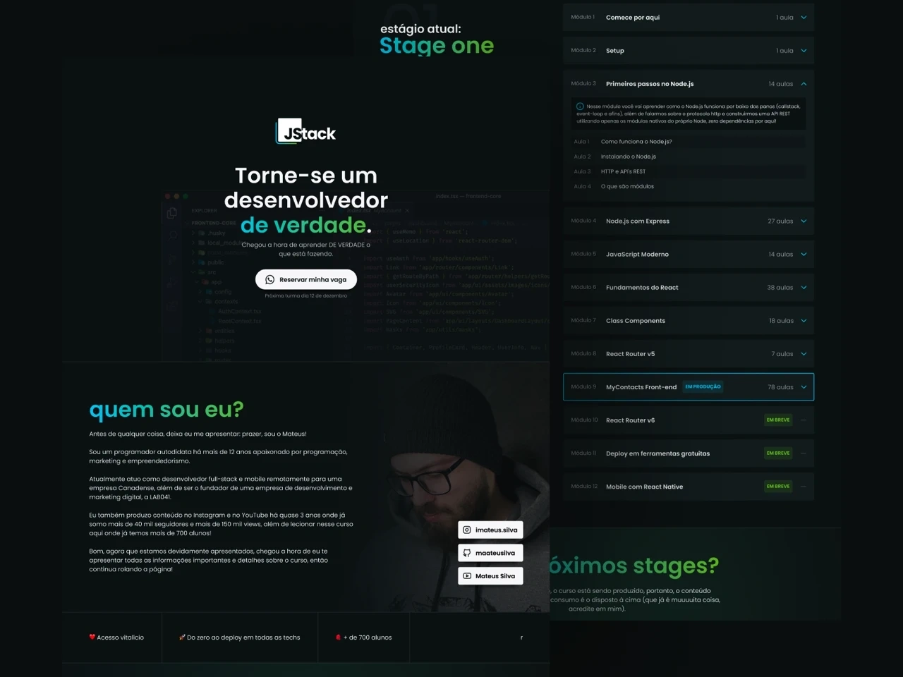 The original landing page