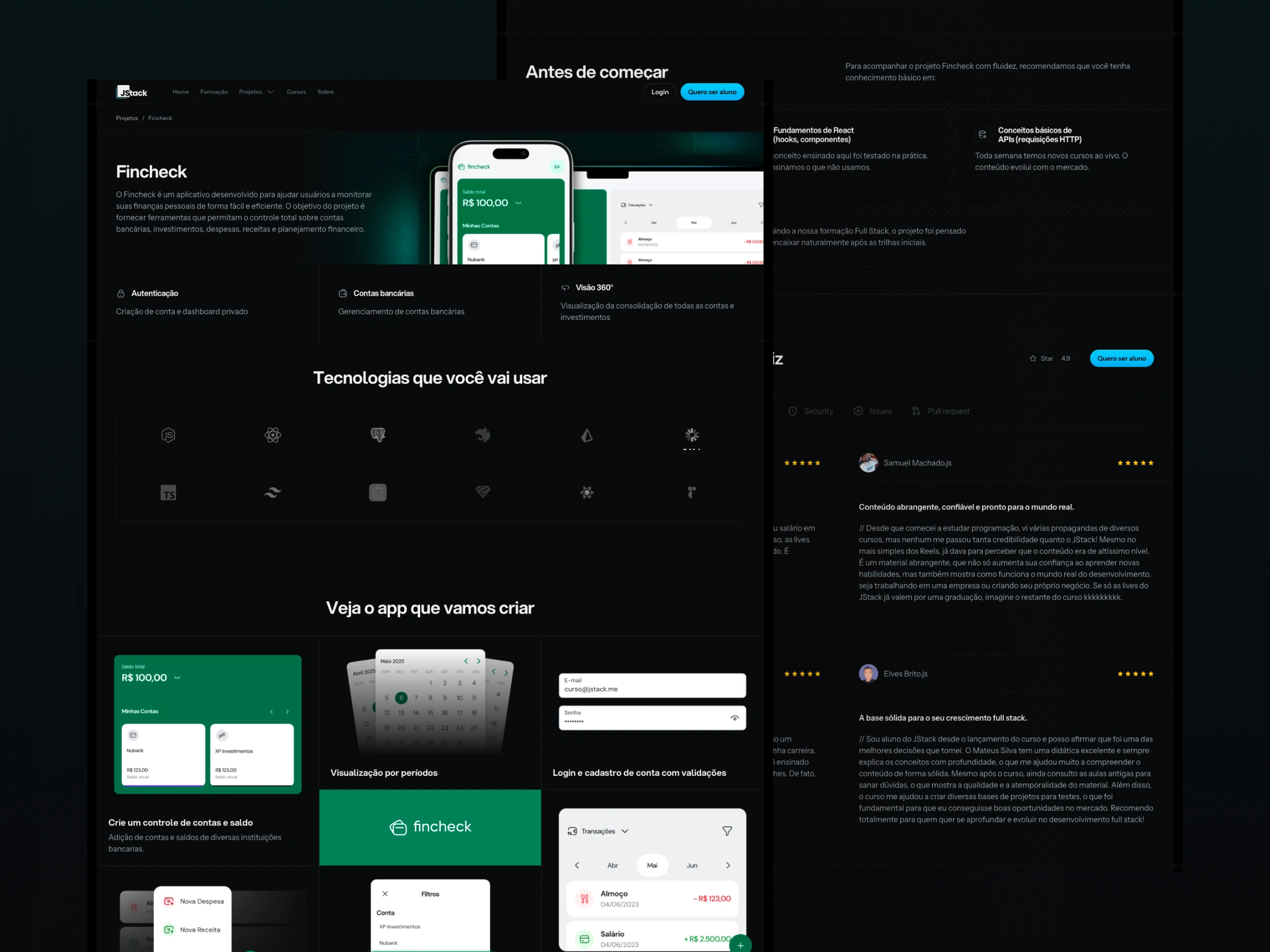 Projects page