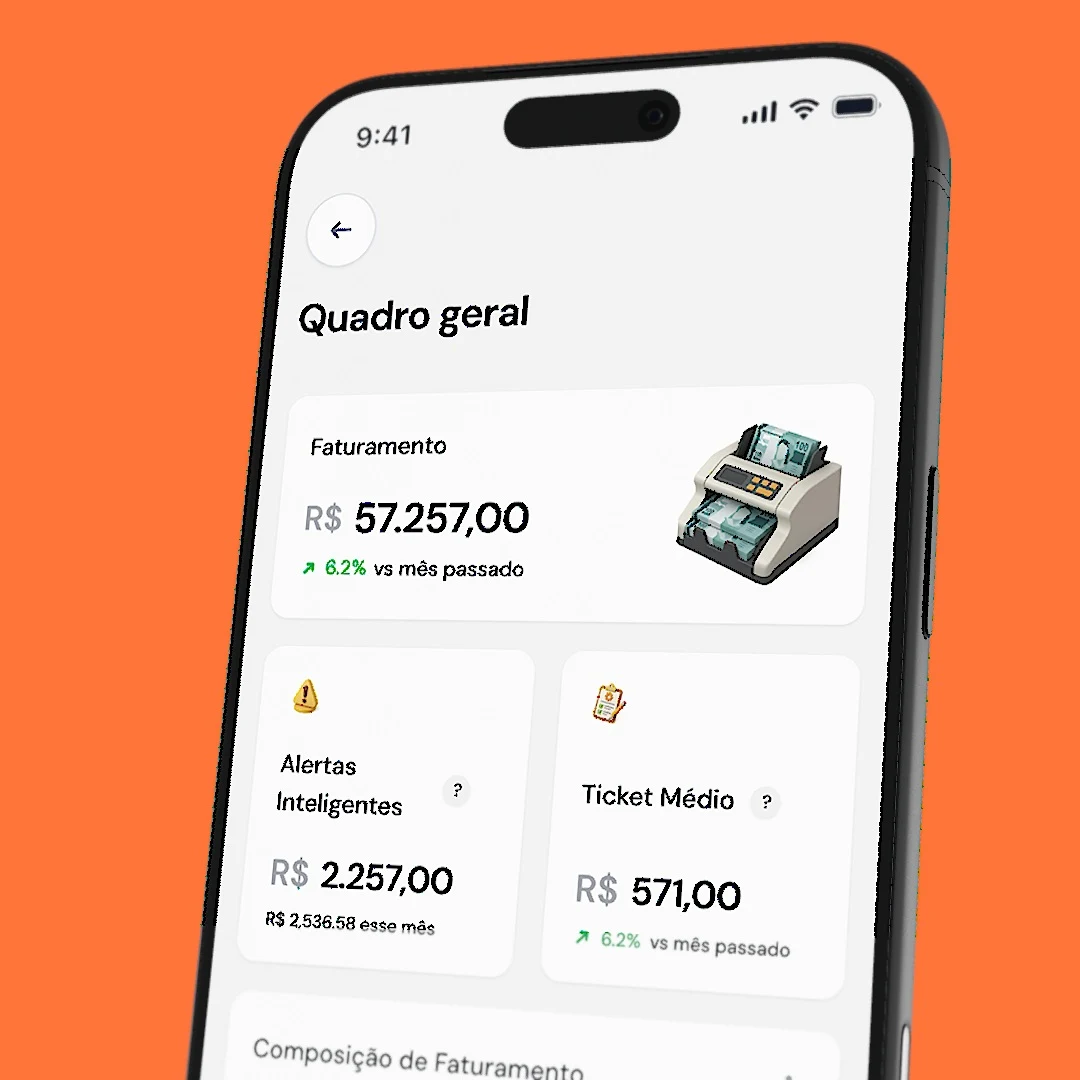 Mockup do quadro geral da RepareCar em um iPhone Pro